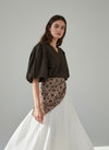 Blusa de Manga Globo con Escote en V