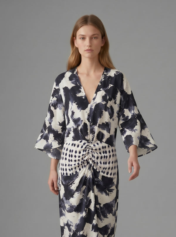Vestido Midi Viscosa Estampado
