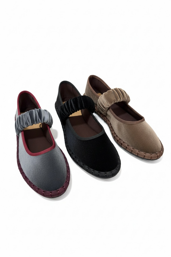 Merceditas de terciopelo con elástico