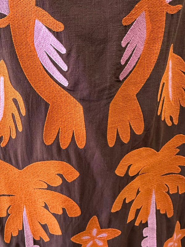 Conjunto estampado tropical largo