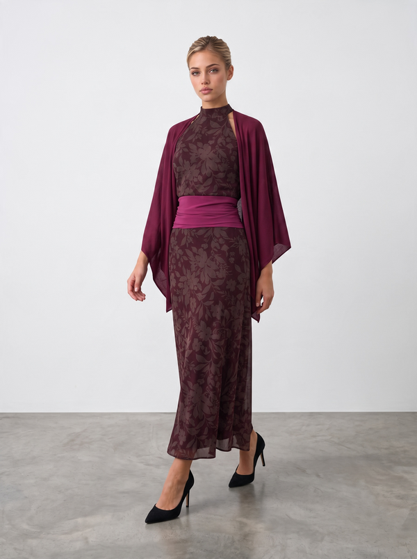 Vestido de fiesta “Biarritz” con capa